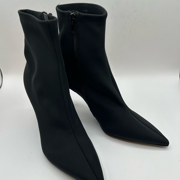 NEW Jeffrey Campbell Nixie Pointed Toe Neoprene Black Bootie Heel, Size 8 - Picture 8 of 12